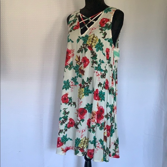 Umgee Sleeveless Floral Print Dress Size Med NWT - Picture 3 of 8